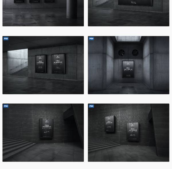 样机模板-室外地铁灯箱海报广告牌智能贴图效果图样机模型模版PSD设计素材