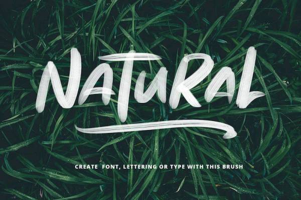 PS笔刷-粉笔毛笔油漆字体效果PS笔刷下载