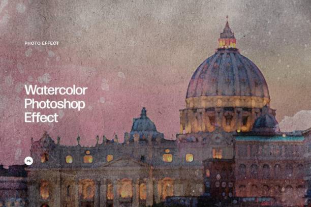 样机模板-怀旧水彩照片效果PSD照片特效样机模板