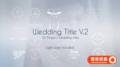 [FCPX插件] 20种唯美浪漫小清新线条婚礼文字标题动画 第七季