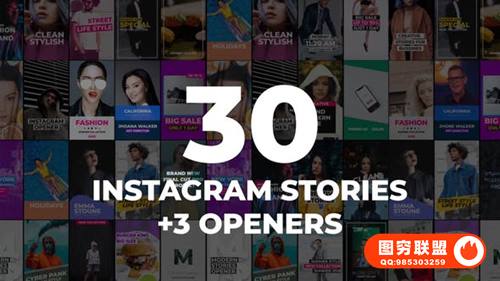 [FCPX插件]33种时尚竖屏封面海报图文展示动画 30 Instagram Storie