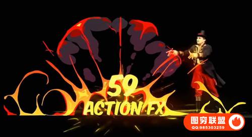 [FCPX插件]59个卡通能量爆炸水流火焰烟雾MG动画元素