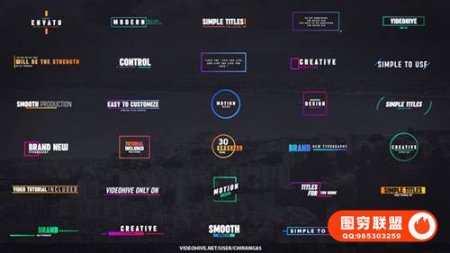 [PR模板]30种现代炫彩文字标题动画 Colorful Modern Titles fo