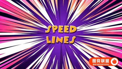 [AE模板]动漫二维卡通彩色速度线背景动画AE模板 Speed Lines Backgro