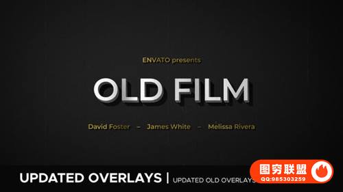 [AE模板]复古老电影演职人员介绍字幕标题动画片头AE模板 Old Film