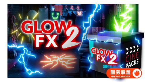[4K视频素材]122个手绘发光线条霓虹闪烁图形动画叠加素材 CinePacks Glow