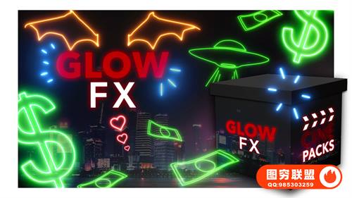 [4K视频素材]85个手绘发光线条霓虹闪烁图形动画叠加素材 CinePacks Glow