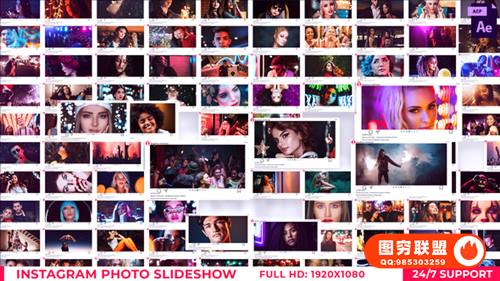[AE模版]社交媒体多图片展示电子相册AE模板 Instagram Photo Slide