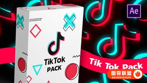 [AE模板]手机抖音点赞关注转发竖屏图文包装界面动画 TikTok Pack