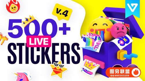 [AE脚本/PR预设]200组综艺卡通花字表情贴纸标签动画模板AE脚本预设 Live St