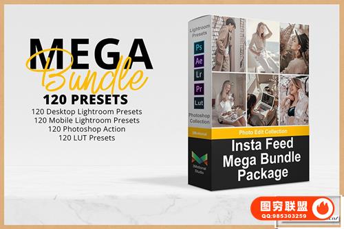 [调色预设]120款最佳INS风格时尚人像后期调色LR预设视频调色LUT预设合集 Best