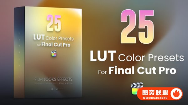 [调色预设]25个电影大片单色黑白LUTs视频调色预设 25 LUTs pack