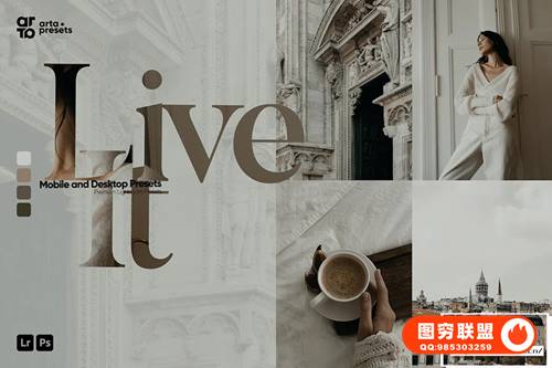 [LR预设]4款复古情绪低饱和度人像旅拍摄影调色Lightroom预设 ARTA -Liv