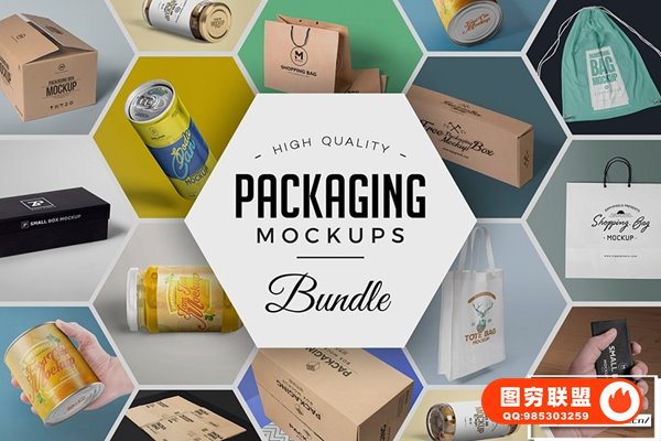 [PS样机]79款品牌包装设计手提袋饮料罐头礼盒PSD模型样机 79 Amazing