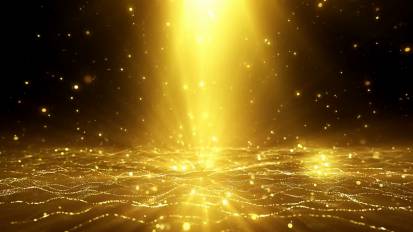 金色3D虚拟背景粒子视频