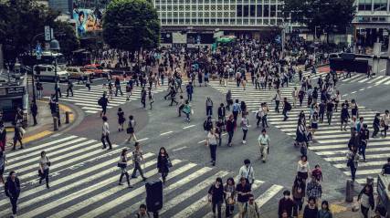 车水马龙的城市快拍视频