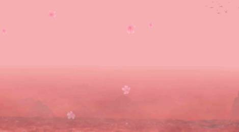 粉色山水水墨背景AE模板