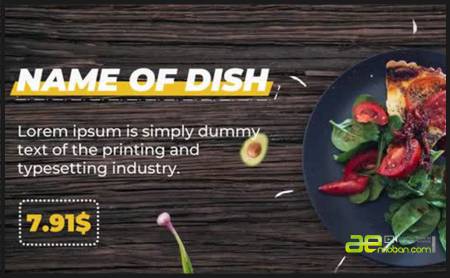 AE模板-美食栏目片头模板-8205-food-menu