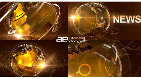 AE模板-8215-news-intro-新闻栏目片头模板-旋转地球