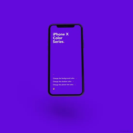 高清晰的分辨率为6000 x 6000像素iPhone X彩色系列展示模型素材下载,提供psd格式的源文件ui设计素材下载