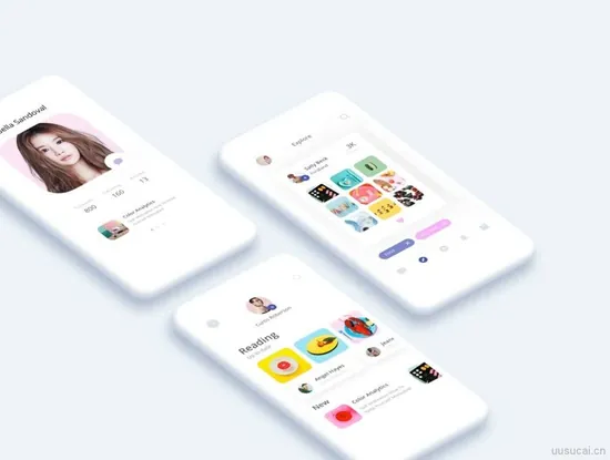 时尚小清新的app界面设计精品素材源文件下载