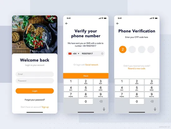 完整的美食食品app应用UI工具包设计素材下载
