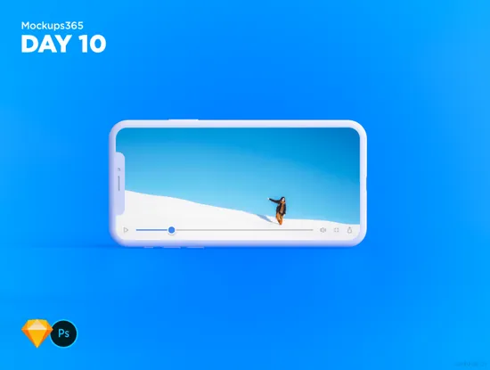 蓝色时尚小清新iPhone X模型素材下载
