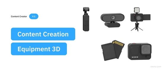 内容创建设备三维图标3D Icon素材下载