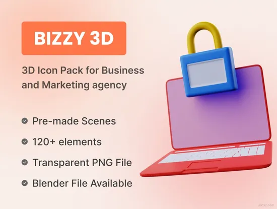 120个商务和营销机构Bizzy 3D图标包素材下载