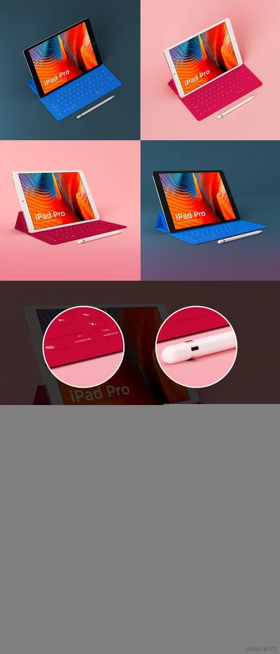 iPad Pro用户界面模型的Photoshop格式素材,提供psd格式的源文件ui设计素材下载