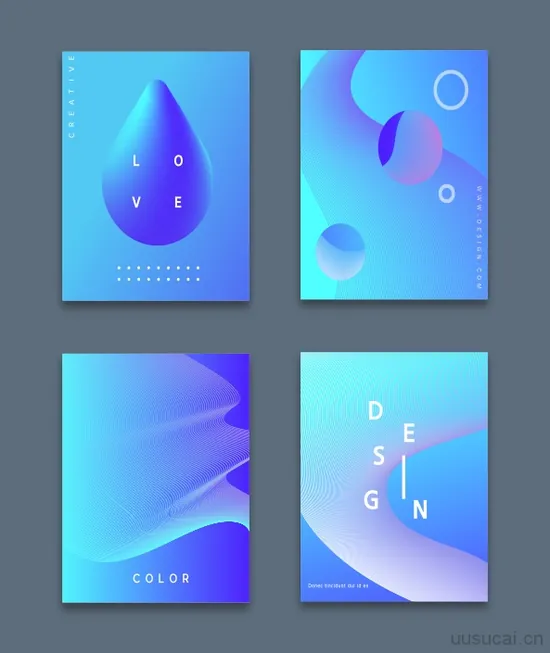 41套时尚创意渐变抽象海报矢量素材打包下载