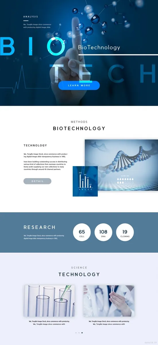 14款毕业设计求职面试医学医药生物基因科学研究网站网页WEB专题PSD分层设计素材
