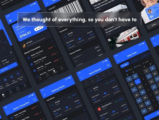 火车预订应用程序 UI 套件