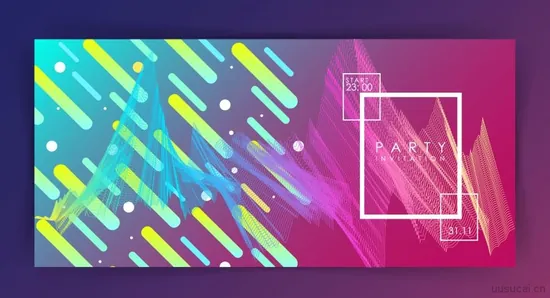 8套时尚创意渐变背景平面设计几何线条元素抽象banner海报h5矢量素材