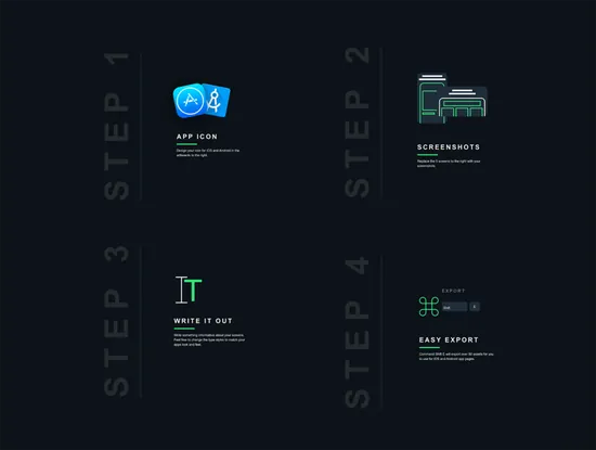 一键生成Apple和Android的App Store图标和屏幕截图模板设计素材下载