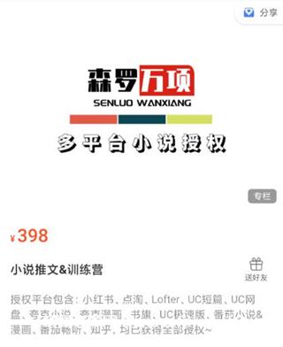 森罗万项：小说推文&训练营