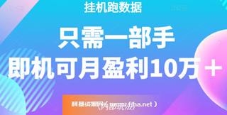 猎人电商挂机数跑据，只需一部手即机可月盈利10万＋价值4988元