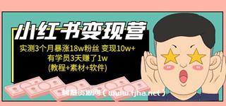 小红书商业变现课·实测3个月暴涨18w粉丝-网盘