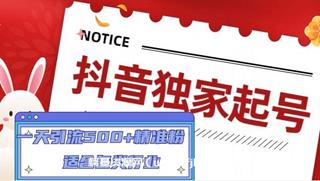 抖音独家起号，一天引流500+精准粉，适合各类行业