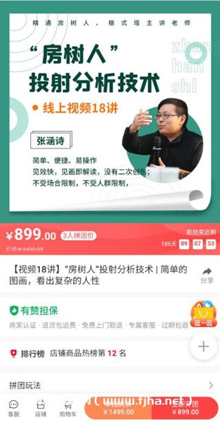 张涵诗：“房树人”投射分析技术视频18讲价值899元