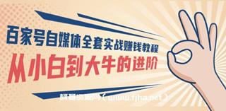 百家号自媒体全套实战赚钱教程，从小白到大牛的进阶价值1980元
