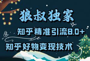 狼叔知乎精准引流8.0＋11期知乎好物变现技术