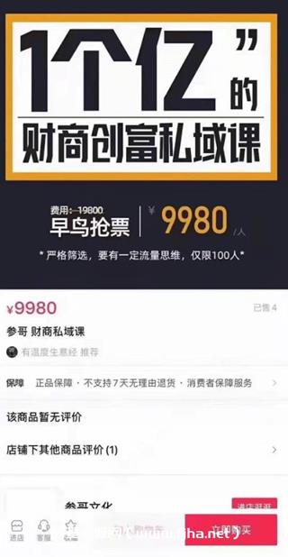 参哥·财商私域提升课价值9980元