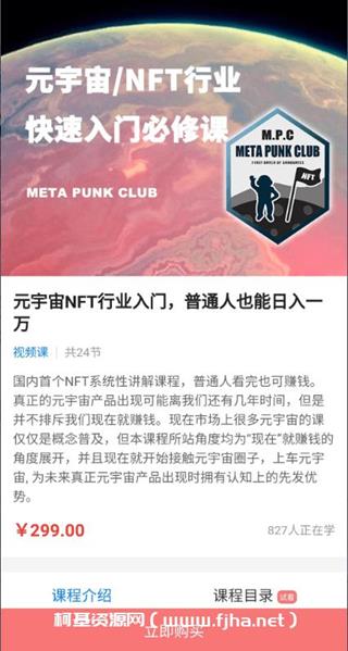 元宇宙NFT行业入门，普通人也能日入一万价值299元