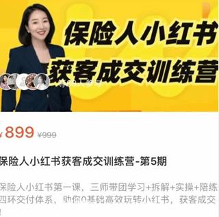 保险人小红书获客成交训练营-第5期