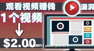 手机看视频赚美金项目，每看一段视频可赚2美元，超简单赚钱项目
