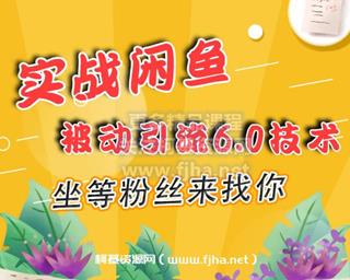 狼叔：实战闲鱼被动引流6.0技术，坐等粉丝来找你价值1280元
