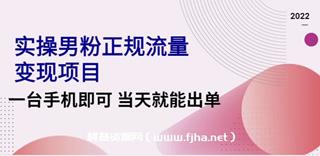 小淘实操男粉正规流量变现项目，一台手机即可轻松操作