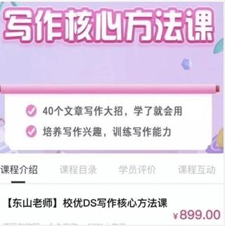 [东山老师]校优DS写作核心方法课