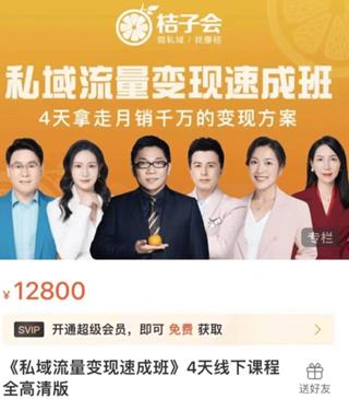 桔子会《私域流量变现速成班》
